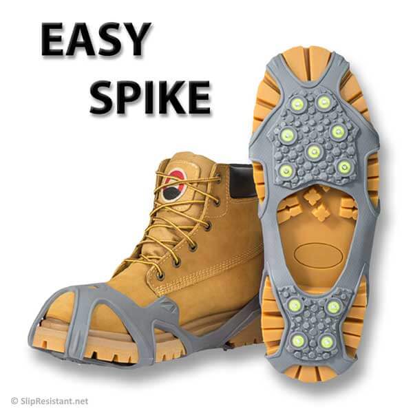 Winter Walking EASY SPIKE™ Ice Cleats JD350 on winter boots.
