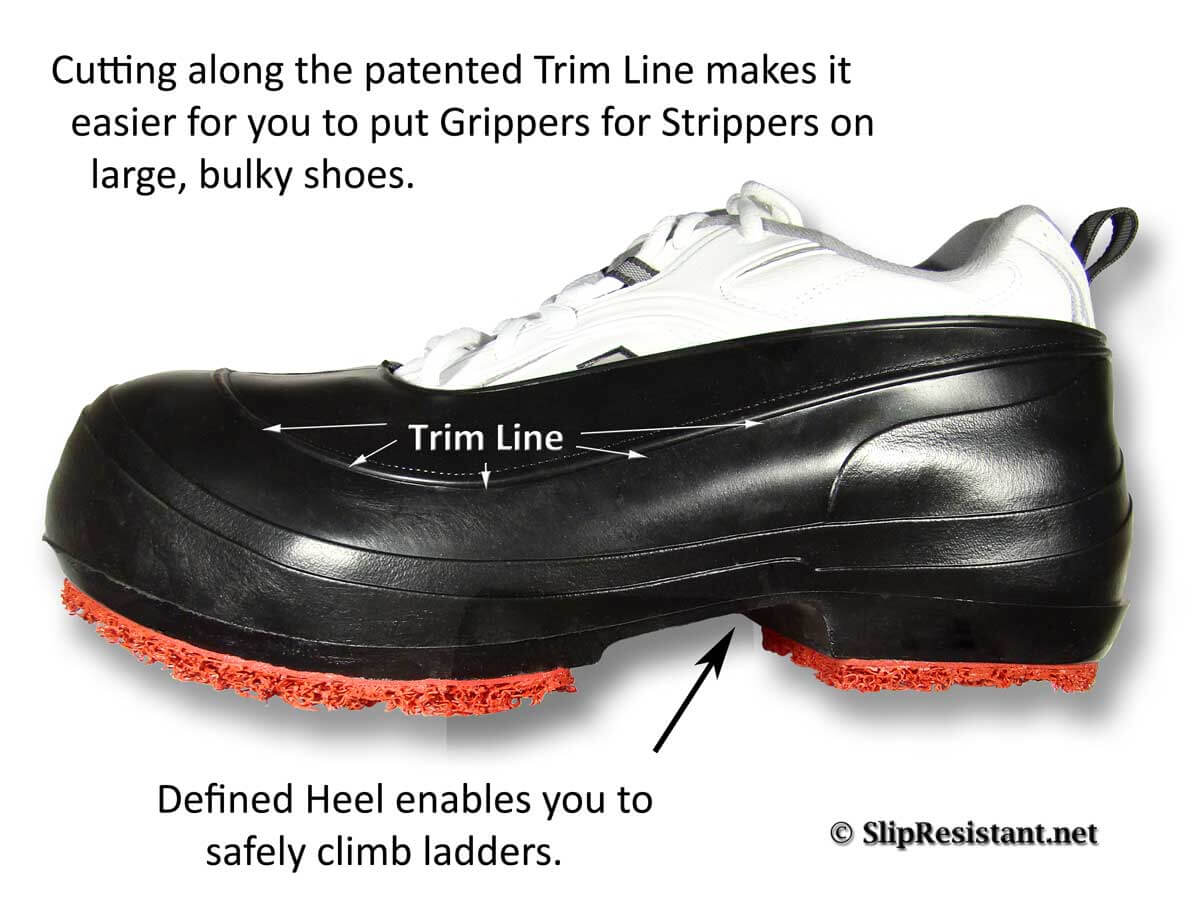 GRIPPERS FOR STRIPPERS Patented Trim Line and defined heel. 