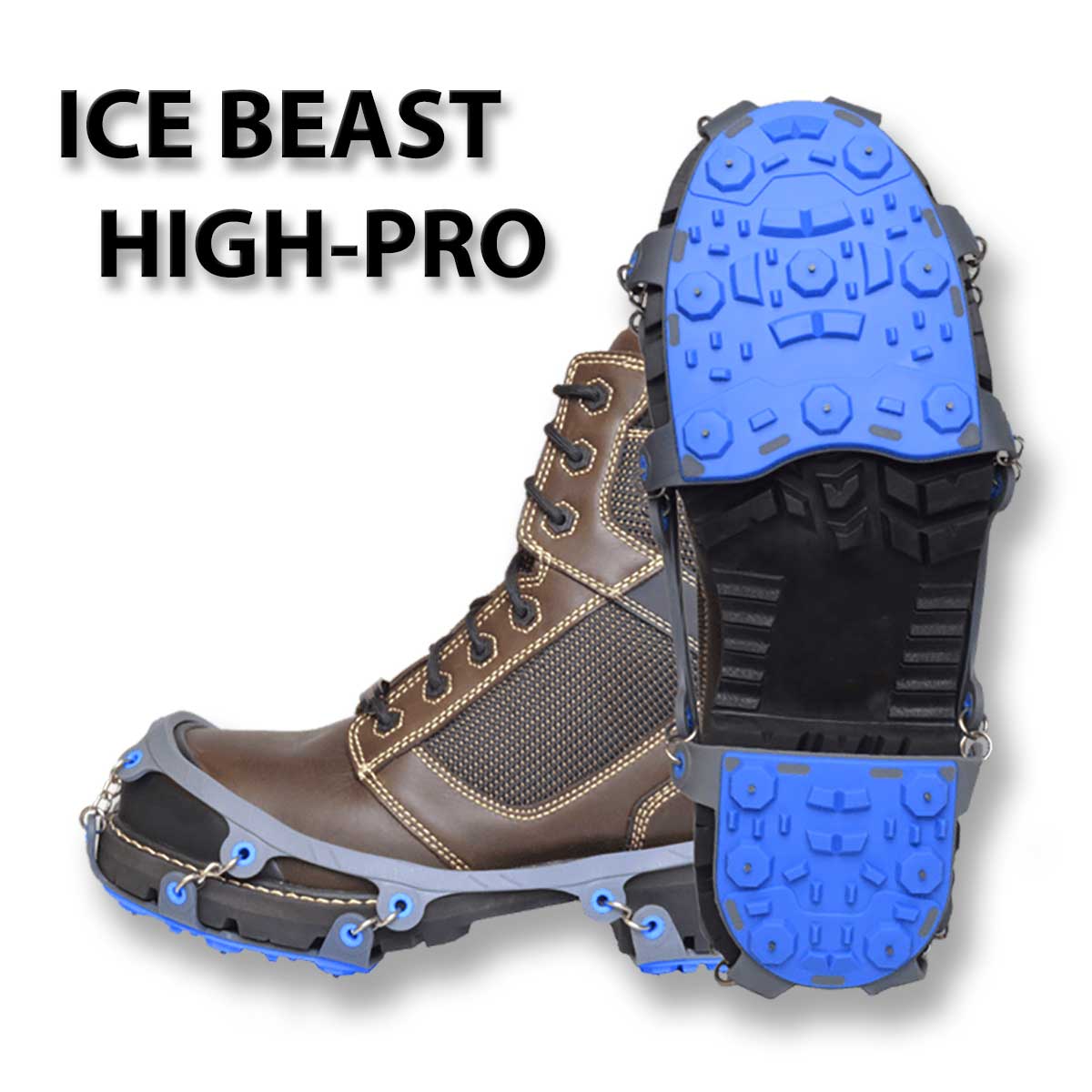Winter Walking ICE BEAST HIGH-PRO Ice Cleats for Shoveling Snow