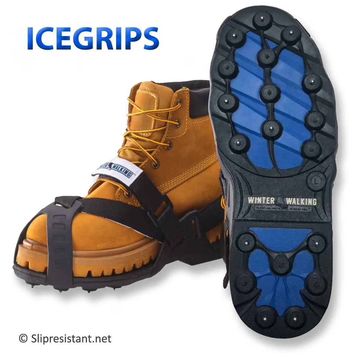 Ice Snow Cleats voor schoenen Laarzen Strap On Walking Cleats 1940's Winter Accessoire Anti Slip Galoshes Schoenplaatjes Verstelbaar voor de meeste maten Schoenen Herenschoenen Laarzen 