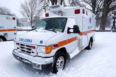 Ambulance in Ice and Snow