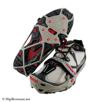 Yaktrax Run Traction Cleats on Running Shoes