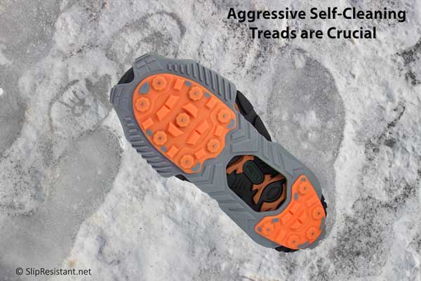 LOW-PRO® Ice Cleats Aggressive Self-Cleaning Treads